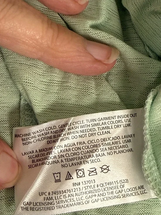 NWT GAP Mint Green Long Sleeve Tee Lightweight Soft Casual Basic Top Large - Picture 9 of 10